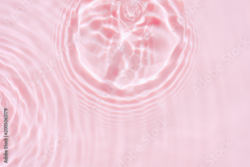 Pink water ripple texture background with soft light reflection and fluid waves. Abstract liquid pattern in pastel tone,Lxury backdrop for cosmetic branding, skincare design, beauty banner