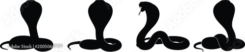 Foto Cobra snake silhouettes set