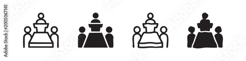 Free Download Public Speaker and Audience Icons Set, Presentation and Conference Vector Symbols, Leadership and Communication Elements Collection - GFXLoad
