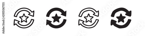 Free Download Star with arrows icons, representing refresh or cycle - GFXLoad