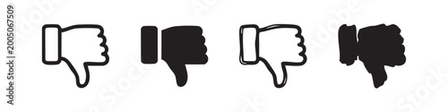 Photos Thumbs Down Icons: Dislike and Different Styles