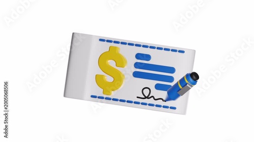 3d looping ui icon white check adorned with a gold dollar sign is ideal for financial concepts, banking industry, payment methods, and business transactions.