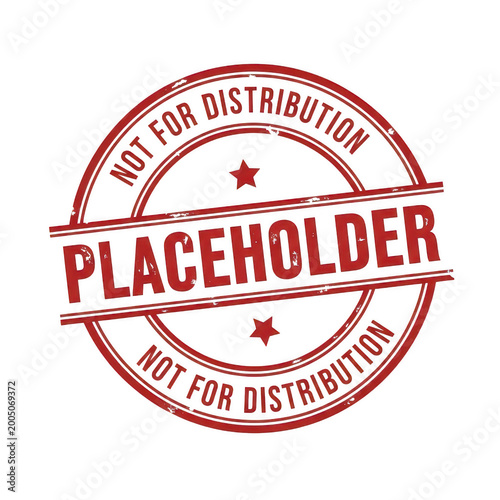 Red rubber stamp with placeholder text on it