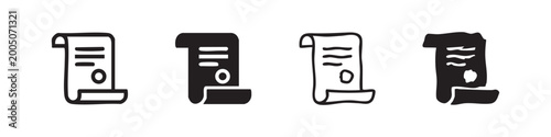 Bild auf Leinwand Scroll and Diploma Certificate Icon Set