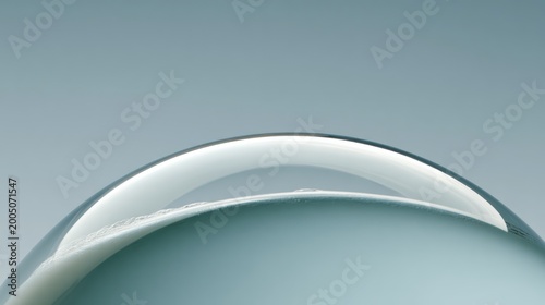 Clear liquid surface curves against gradient blue
