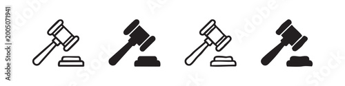Canvas Print Gavel icon set