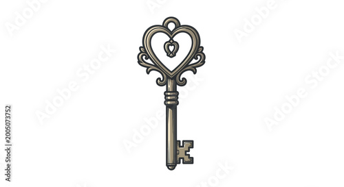 Foto Antique Heart Skeleton Key - Vintage Love Lock Opener