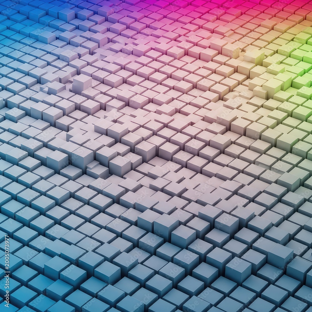 Fototapeta premium A clean, modern, seamless abstract background featuring numerous small white three dimensional cubes repeating infinitely across a flat surface design, pattern, illustration, modern