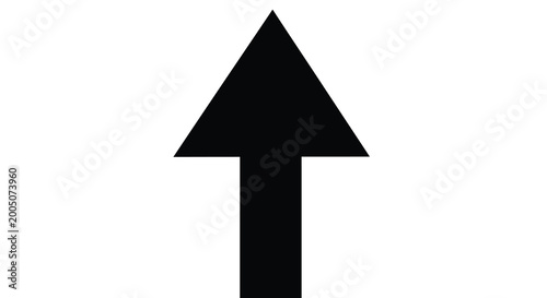 Black upward arrow silhouette on a white background simple directional symbol for interface design high quality professional detailed modern elegant stylish