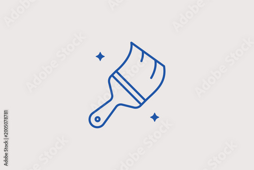 Foto Wide paint brush line icon for surface finishing and artistic decorating