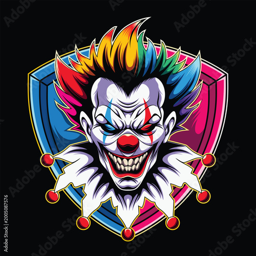 Clown mascot esport logo design