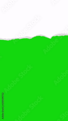 Torn Ripped Paper Reveal Transition Green Screen Overlay Smooth Edge Opening Effect 4K Video