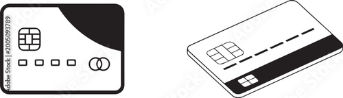 Quadro su tela Modern credit or debit payment card with chip and contactless symbol, banking and financial transaction concept