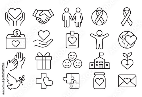 Konstfotografi Premium Icons Pack on Human Care and Charity