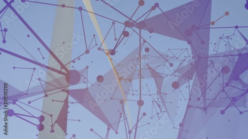 Sensor ping sending purple node mesh while wind turbine rotating and nodes forming performance map