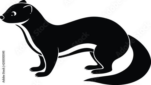 Foto Weasel ferret stoat mammal vector illustration