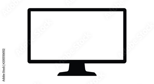 Television monitor icon flat vector illustration of a modern tv screen on white background high quality professional detailed elegant stylish clean
