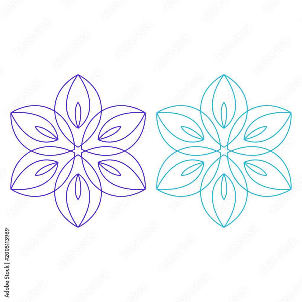 Fototapeta premium Luxury Mandala Collection isolated on White