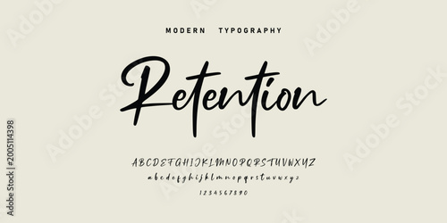 signature Font Calligraphy Logotype Script Brush Font Type Font lettering handwritten. Minimal modern urban fonts for logo, brand etc. Typography typeface uppercase lowercase and number. vector