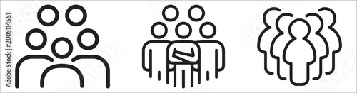 Cuadro en lienzo Employee team, professional collective outline icons