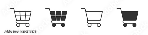 фотографія Shopping cart icons set, Ecommerce basket symbols, Online shopping icons, Cart v