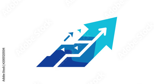 Free Download Abstract Upward Trend Arrow Graph - Blue Growth and Progress Concept - GFXLoad