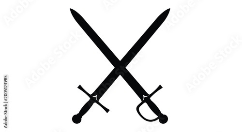 Foto crossed swords silhouette on a white background a pair of historical weapons in