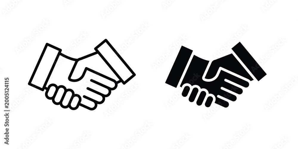Obraz premium Handshake icon symbol vector set. Design Illustrations