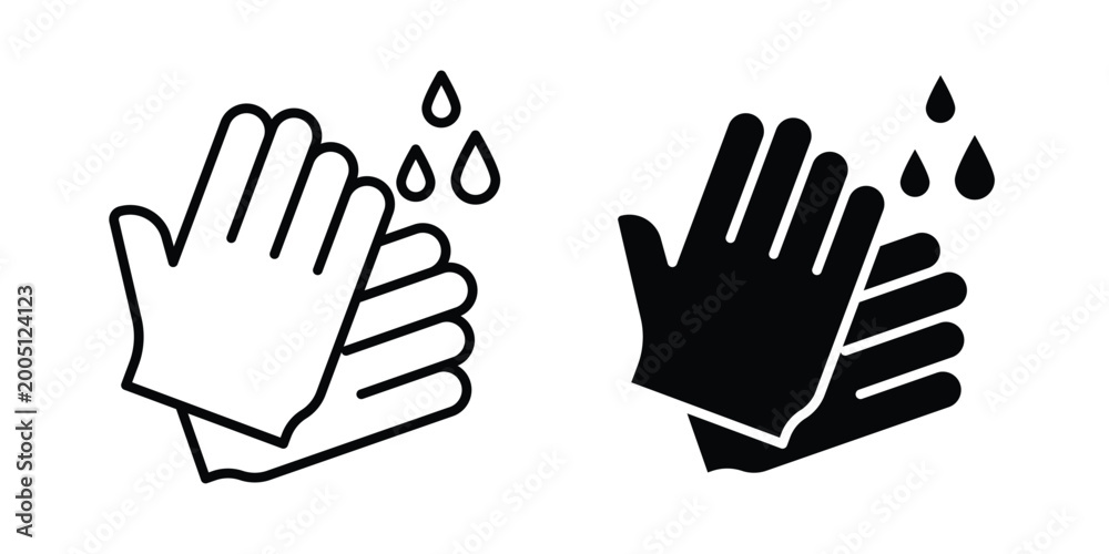Obraz premium Handwashing icon symbol vector set. Design Illustrations