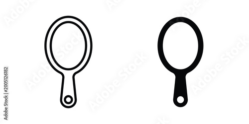 Canvas-taulu Mirror icon symbol vector set. Design Illustrations
