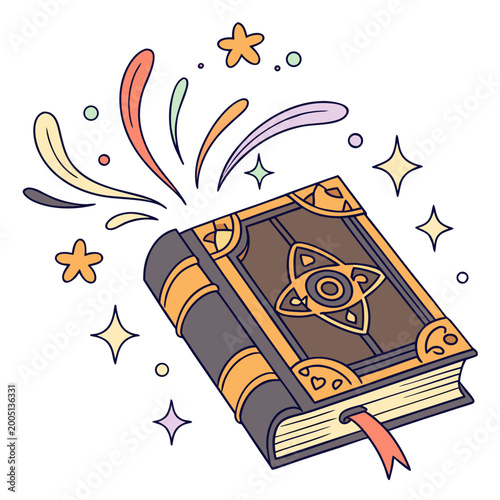 Schilderij op canvas Closed magical tome with ornate cover decoration.