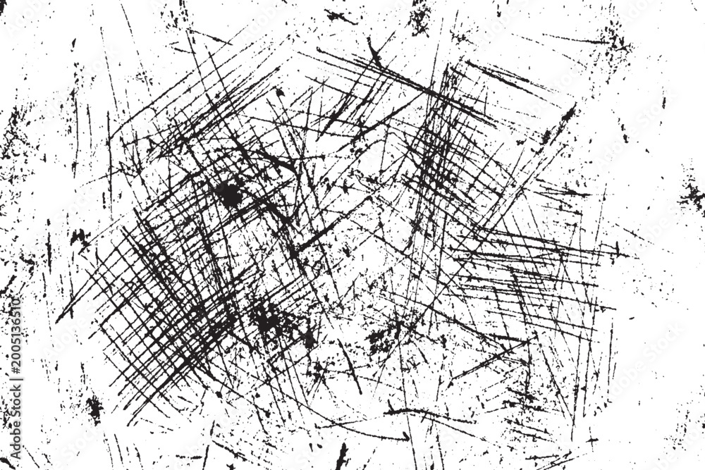 Fototapeta premium Abstract Black and White Scratched Grunge Texture Background