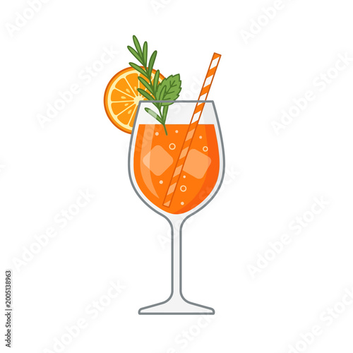 flat design aperol cocktail