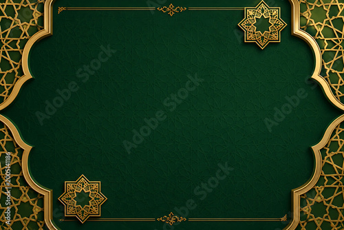 Elegant gold and green arabesque design