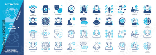 Foto Distraction icon set