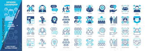 Fotografie Opinion Leadership icon set