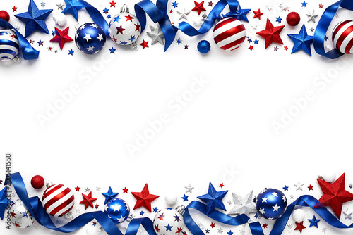 Festive red, white, and blue frame