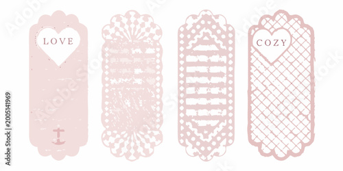 Lace embroidery frames set delicate pink cross stitch designs