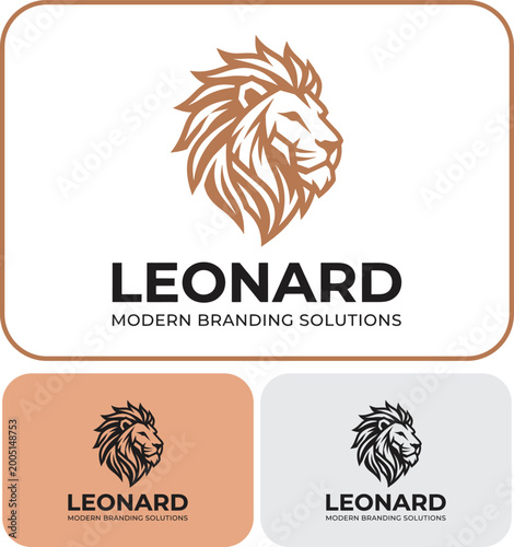 Foto Lion Head Mascot Logo for Corporate Branding and Modern Business Solutions - Leo