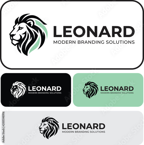 Foto Lion Head Mascot Logo Template for Corporate Branding and Modern Business Identi