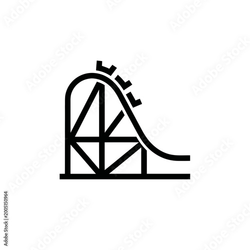 фотографія Roller coaster icon, amusement park ride, extreme thrill vector graphic
