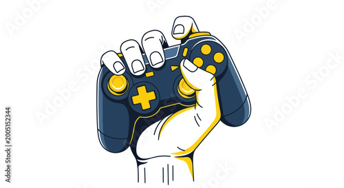 Fotografía Gamer hand holding a video game controller, gaming concept