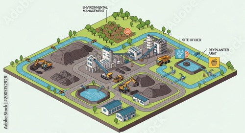 Industrial Waste Management Facility Diagram.