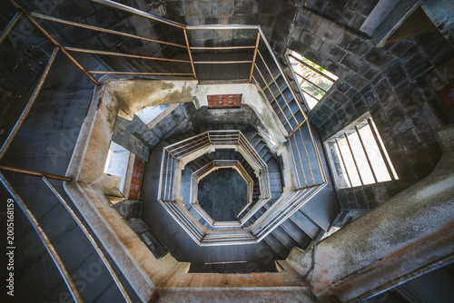 Schilderij op canvas Yilan, Taiwan - July 9, 2018: Octagonal observatory of Toucheng Forest Park is a famous attraction spot in Yilan, Taiwan