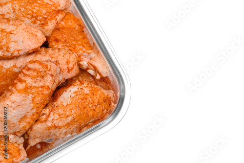 Bild auf Leinwand Spicy wings sprinkled with a spicy Asian-style chili spice blend