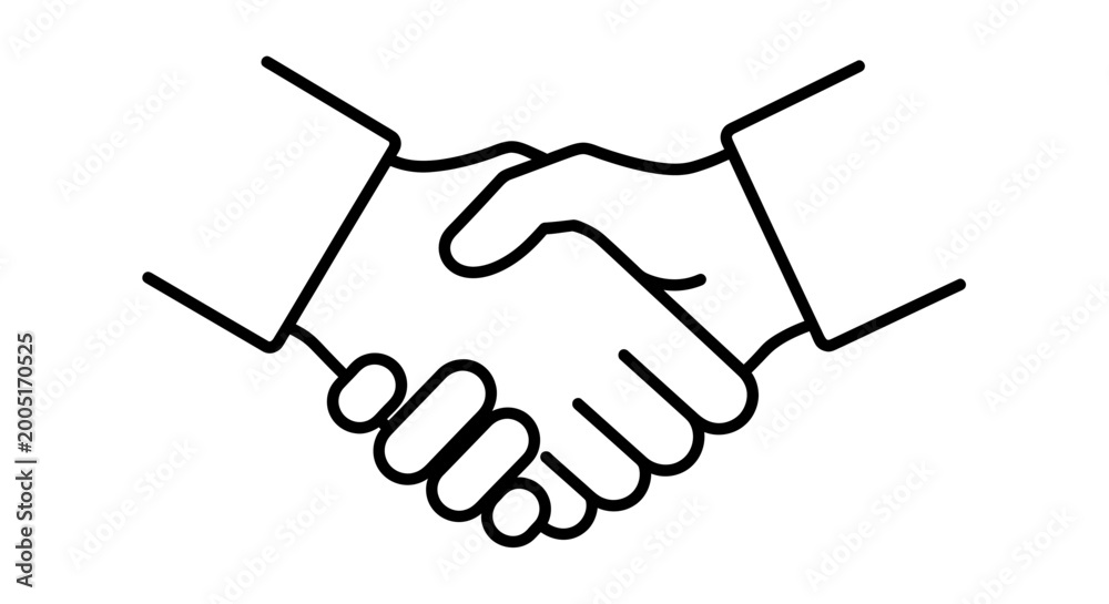 Fototapeta premium Two Hands Shaking in a Friendly Gesture Representing Agreement, Cooperation, and Mutual Respect.