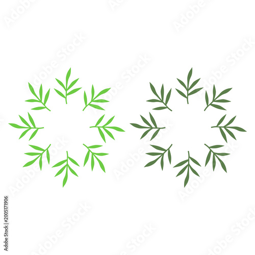 Green Leaves Sign Symbol Logo Vector