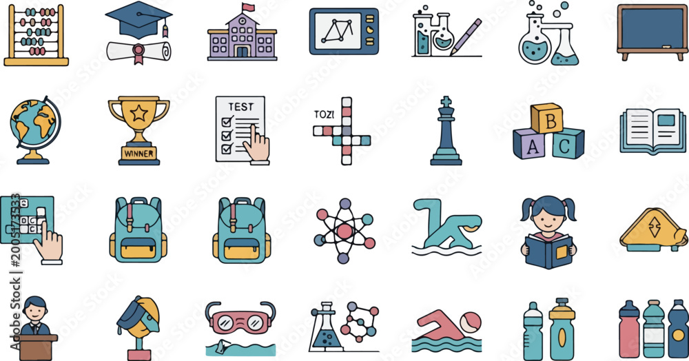 Obraz premium Education icons and symbols 6.