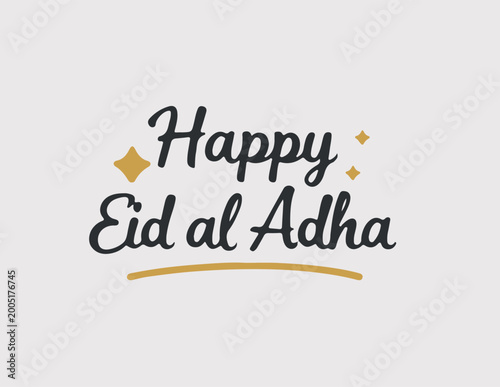 Obraz na plátně Elegant hand lettering Happy Eid al Adha text with decorative elements