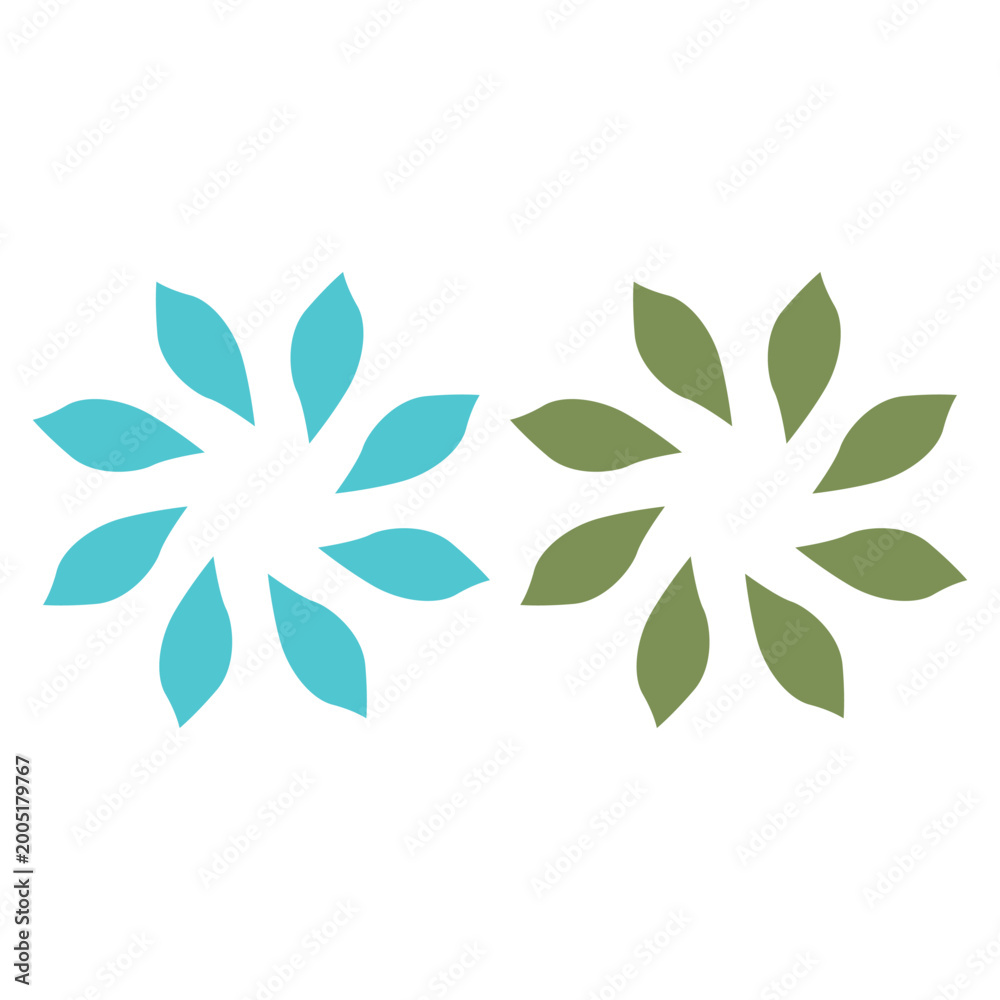 Fototapeta premium Green Leaves in Circle Sign Symbol Logo Vector
